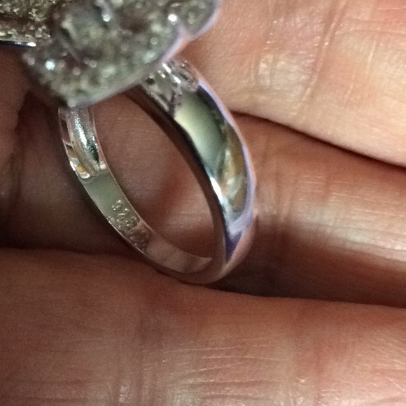 Sterling silver stamped 925 CZ butterfly ring S6 - Picture 3 of 7